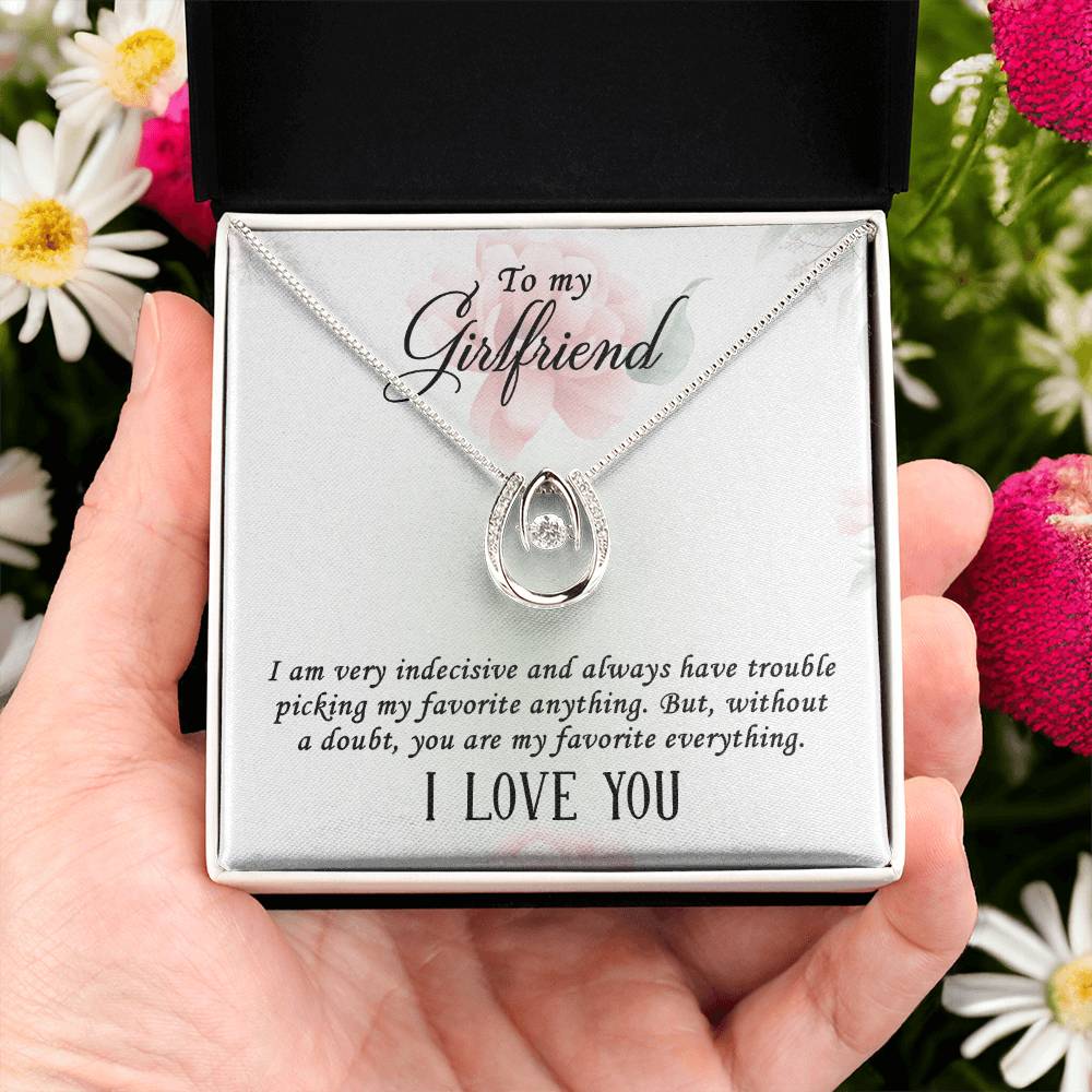 To My Girlfriend Gift Necklace, Lucky In Love Gift Necklace For Girlfriend, Soulmate, Birthday, Anniversary, valentines Day Gift From Boyfriend