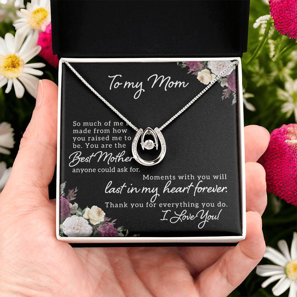 To My Mom Gift Necklace, Best Mom Gift Necklace, Birthday Gift Necklace, Mothers Day Gift Christmas Gift Necklace, Lucky In Love, From Son Daughter