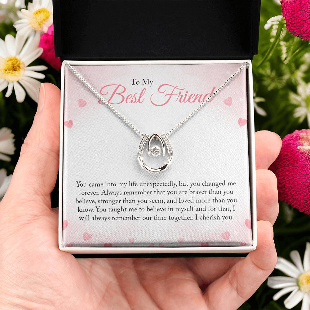 To my Bestie Gift Necklace, Birthday Gift Necklace For Best Friend, BFF Necklace, Lucky In Love Gift Necklace, Christmas, Graduation Jewelry