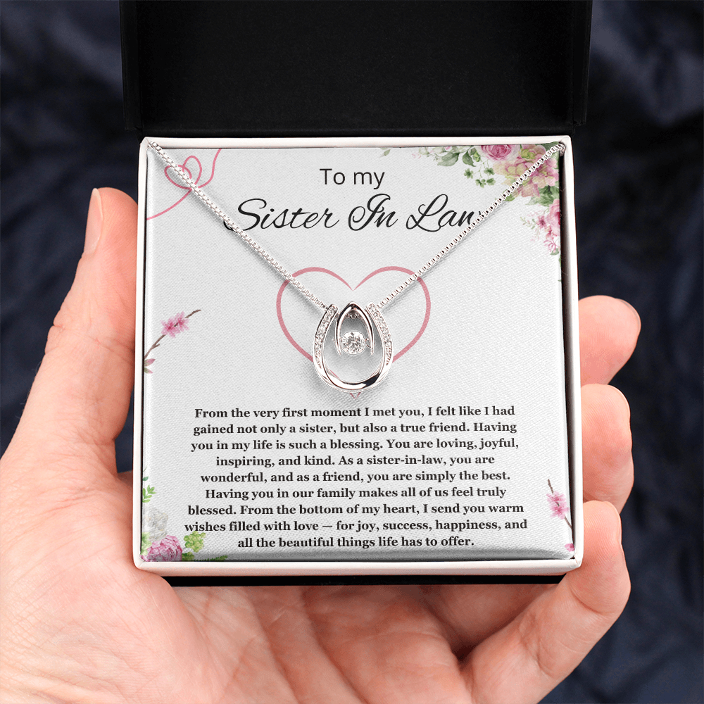 Sister in Law Jewelry Sister-in-Law Birthday Gift for Sister in Law Gift from Bride Wedding Birthday Lucky in Love Necklace