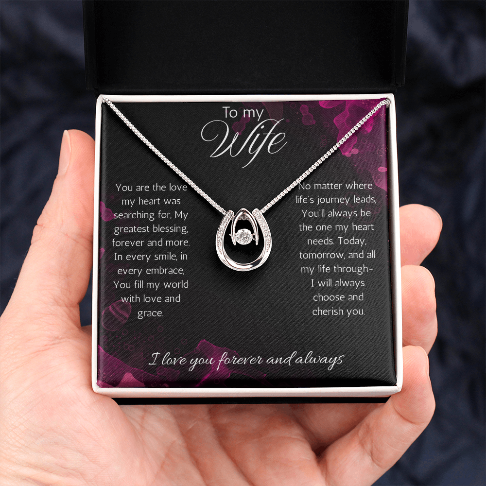 Wife Gift Necklace, Anniversary, Birthday, Christmas Gift Necklace For Soulmate, from Husband Lucky in Love Jewelry
