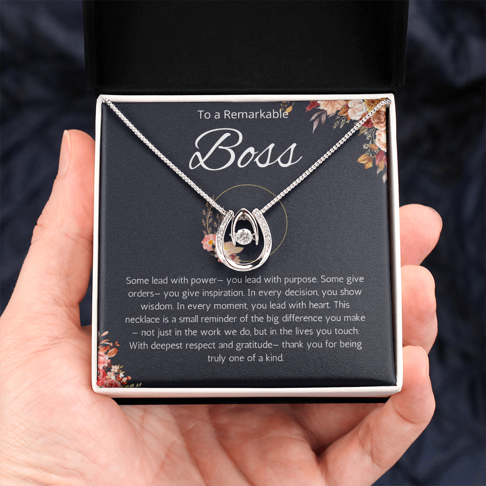 Boss Lady Jewelry, Company Head Necklace, Office Co worker, Executive, Chief, Manager Lucky in Love Gift