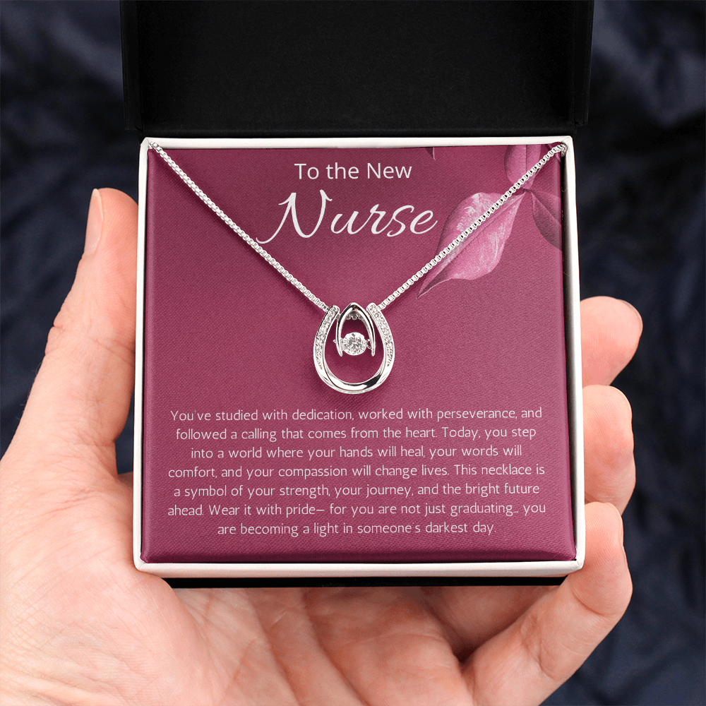 Nurse Graduation Gift, Nursing Medical Graduate Student Present, Lucky In Love Jewelry, RN Necklace