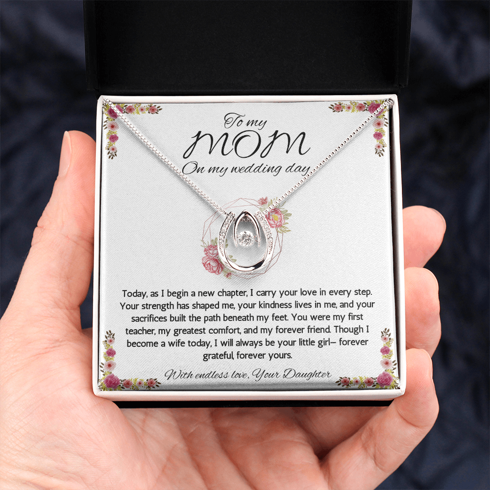 Mother of Bride Gift From Daughter Mother of the Bride From Bride Lucky In Love Necklace Wedding Gift, Engagement Gift from Daughter