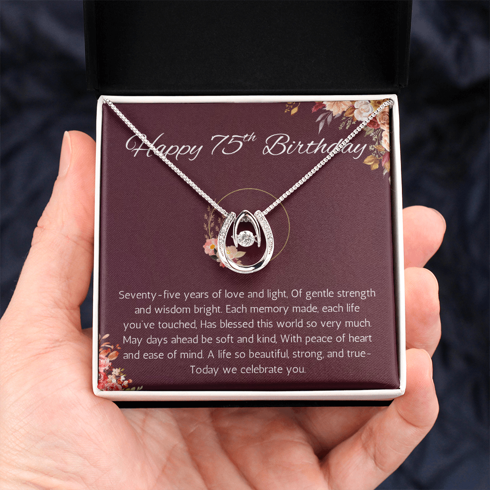 75th Birthday Gift for Her Necklace for Wife Sister Mom Grandma or Friend's Milestone Celebration Jewelry present