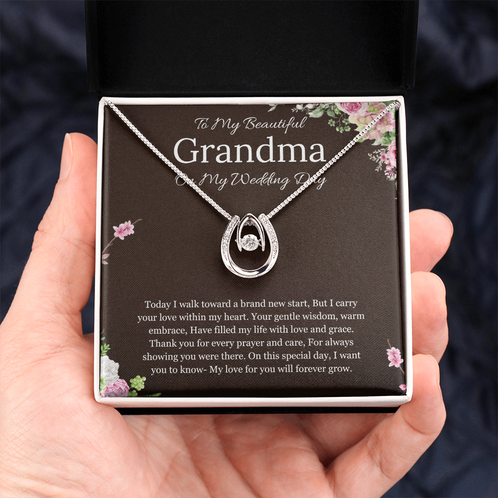 Grandmother of the Bride Gift to Grandma Wedding Gift for Grandma of the Bride Grandmother Wedding Necklace Lucky in Love Jewelry
