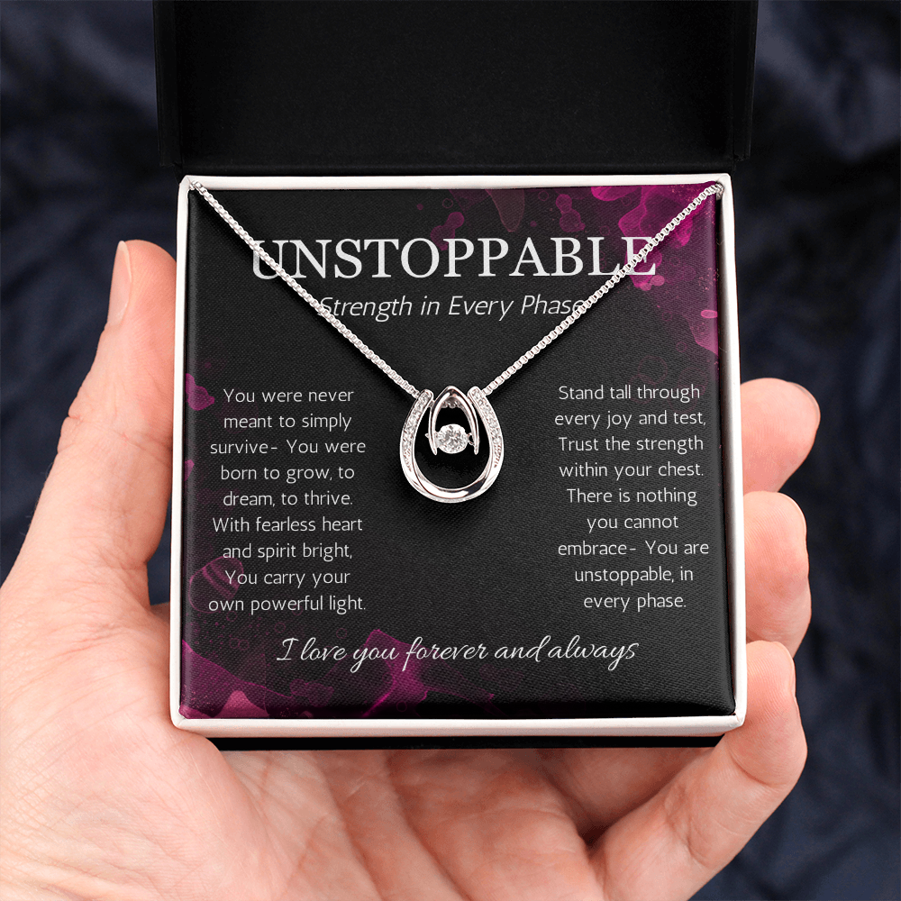 Empowerment Necklace, Resilience Necklace Unstoppable Strong Woman Jewelry Gift Lucky in Love Present