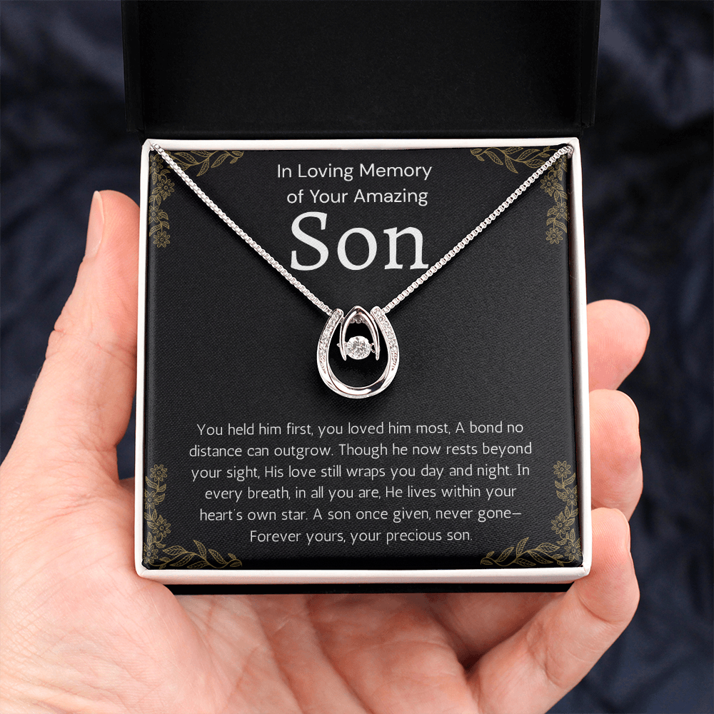 Loss of son Gift Son Remembrance Necklace Gift in Memory of Son Grief  Son Memorial Gift Mother Sorry for Your Loss Mourning Jewelry
