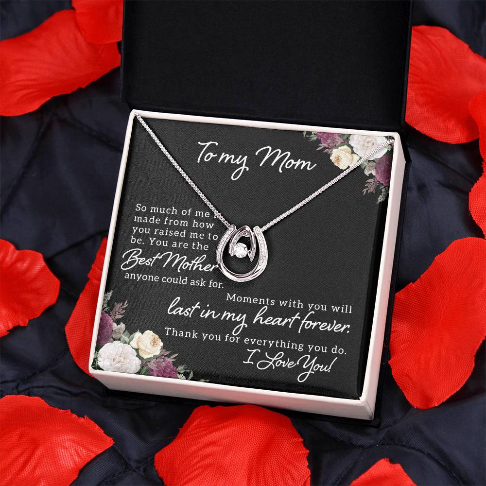 To My Mom Gift Necklace, Best Mom Gift Necklace, Birthday Gift Necklace, Mothers Day Gift Christmas Gift Necklace, Lucky In Love, From Son Daughter