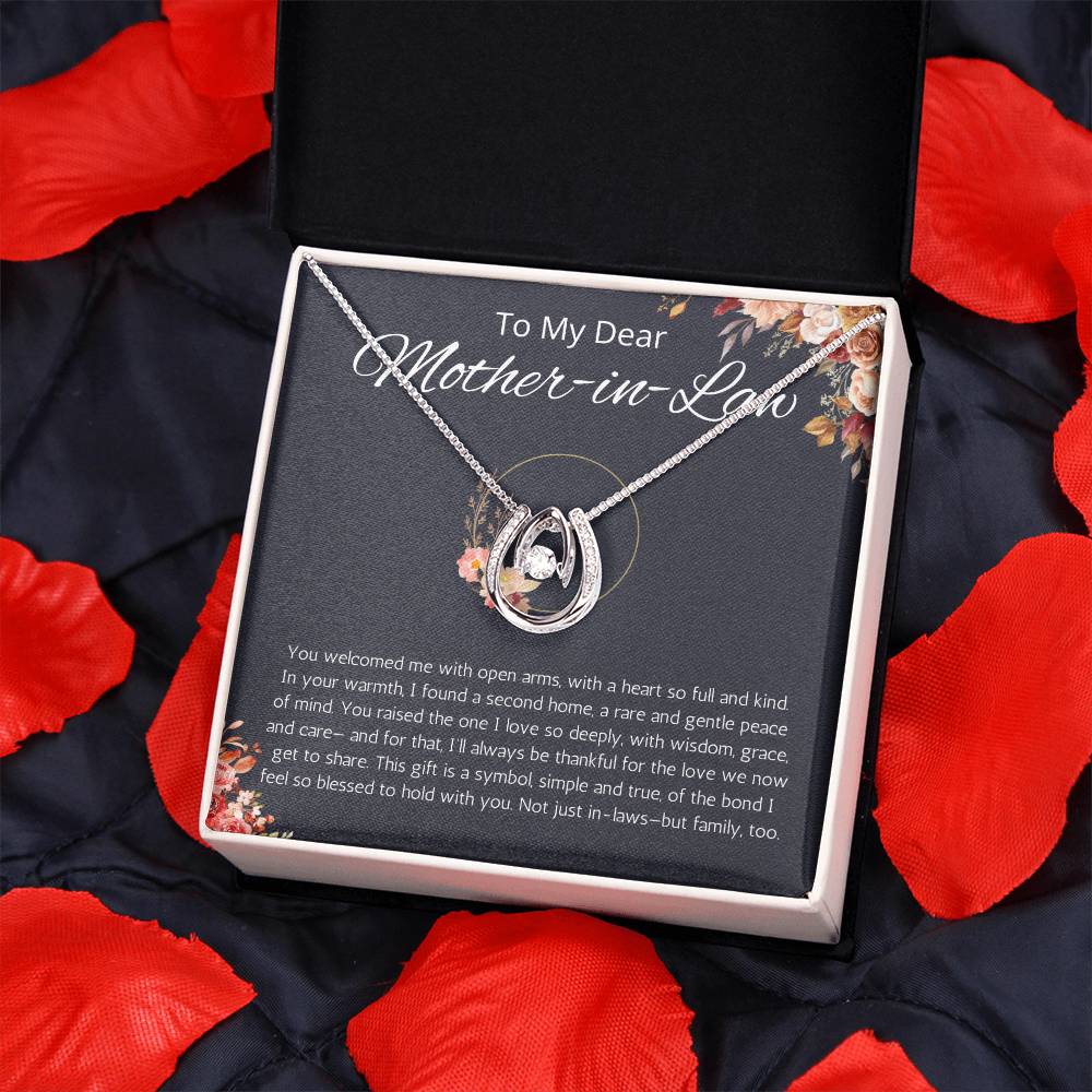 Mother In Law Gifts Mother-in-Law Necklace, Mother in Law Gift Jewelry, Lucky in Love Mother in Law Gift for Wedding, Mothers Day, Christmas Gift