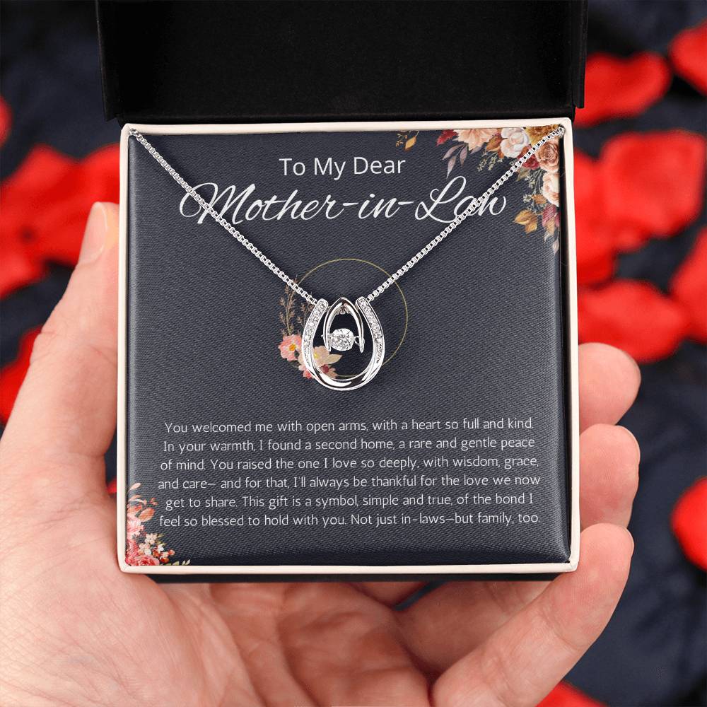 Mother In Law Gifts Mother-in-Law Necklace, Mother in Law Gift Jewelry, Lucky in Love Mother in Law Gift for Wedding, Mothers Day, Christmas Gift