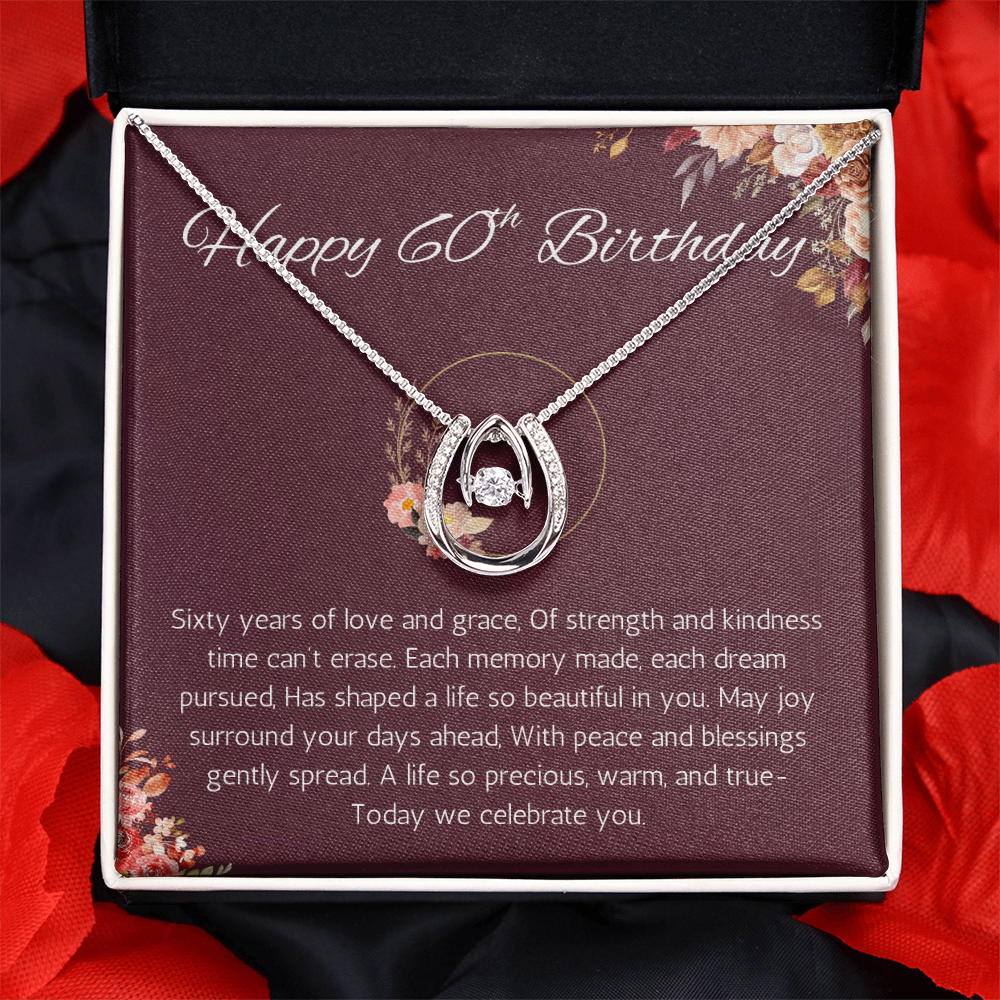 60th Birthday Gift for Her Necklace for Wife Sister Mom or Friend's Milestone Celebration Jewelry present