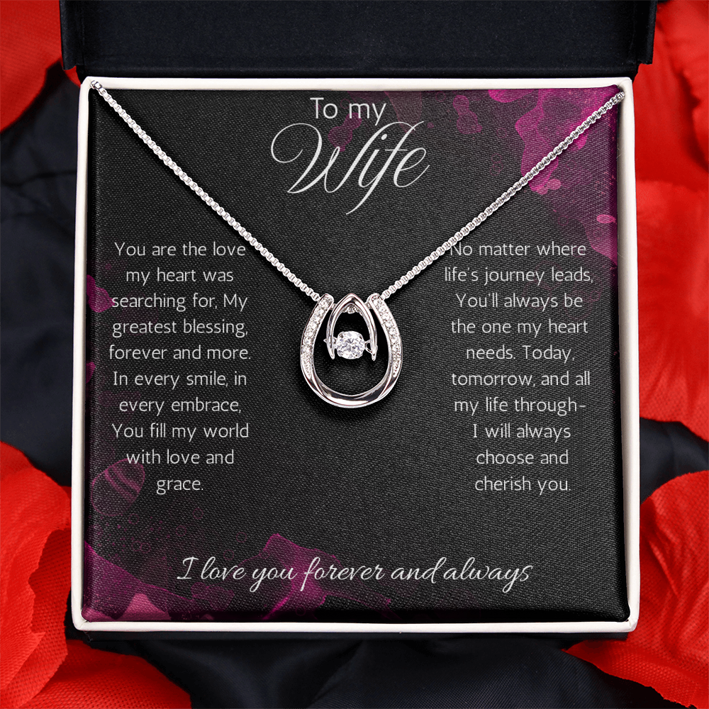 Wife Gift Necklace, Anniversary, Birthday, Christmas Gift Necklace For Soulmate, from Husband Lucky in Love Jewelry
