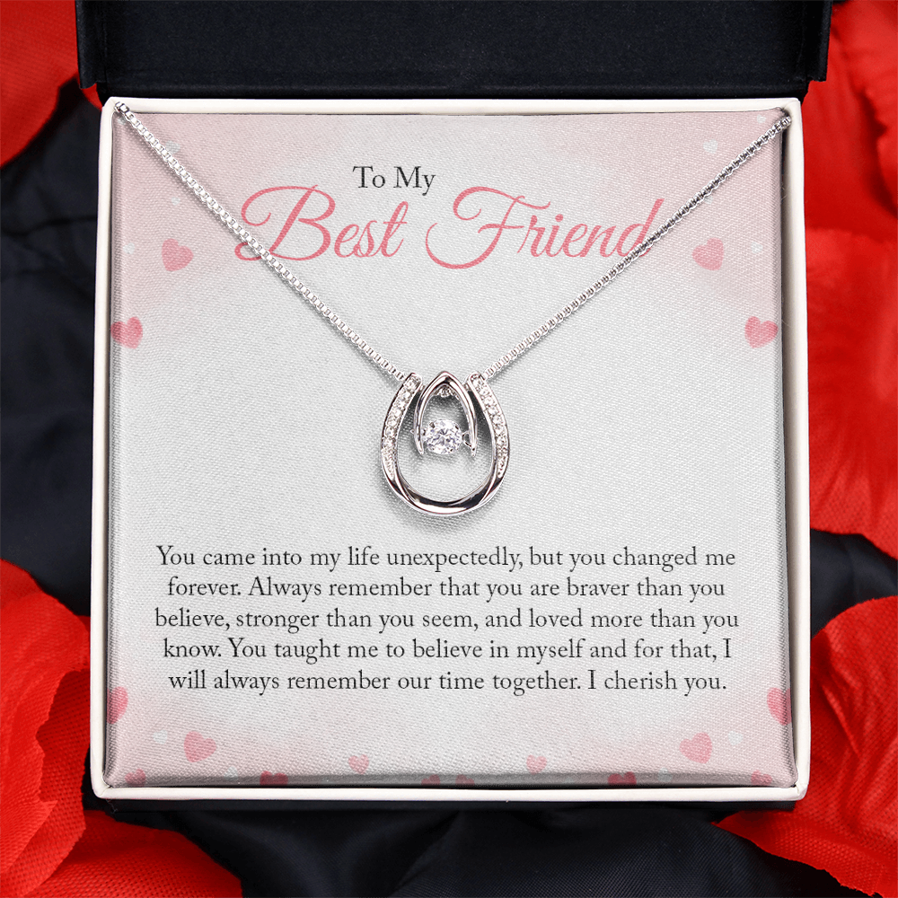 To my Bestie Gift Necklace, Birthday Gift Necklace For Best Friend, BFF Necklace, Lucky In Love Gift Necklace, Christmas, Graduation Jewelry