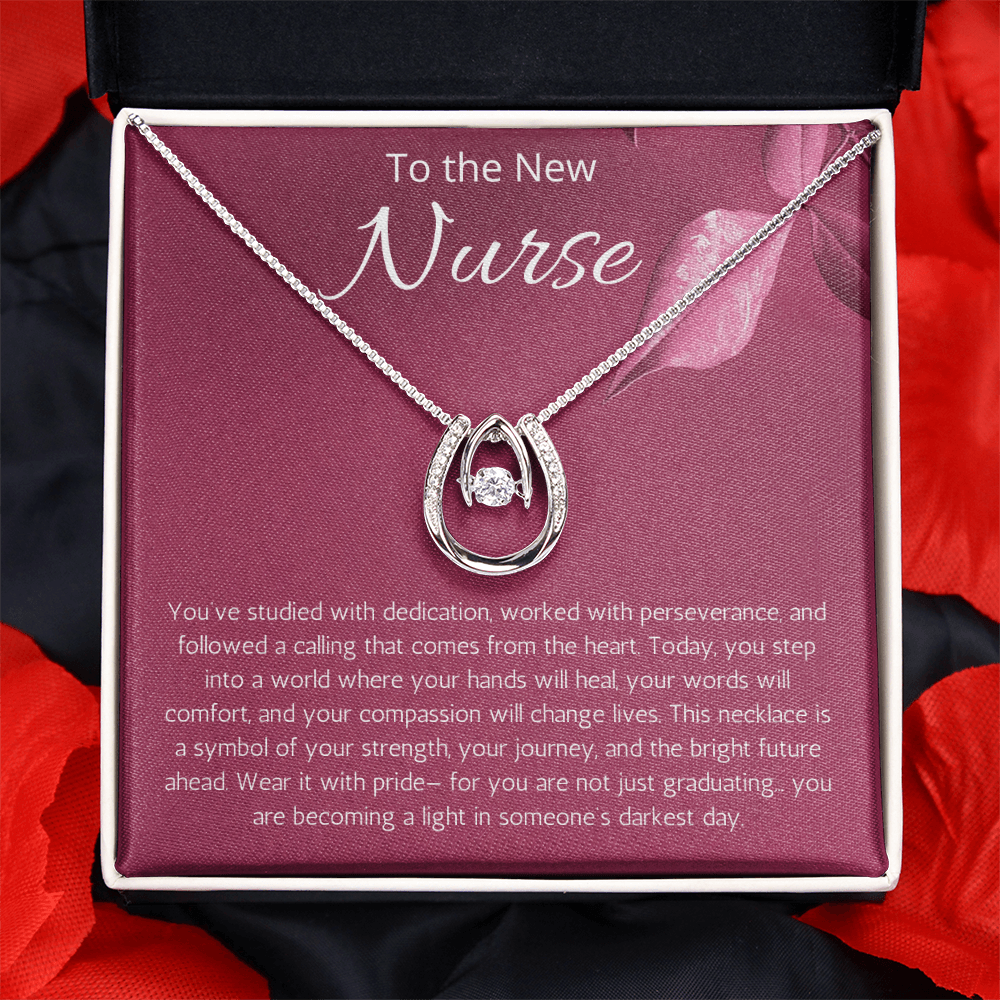 Nurse Graduation Gift, Nursing Medical Graduate Student Present, Lucky In Love Jewelry, RN Necklace
