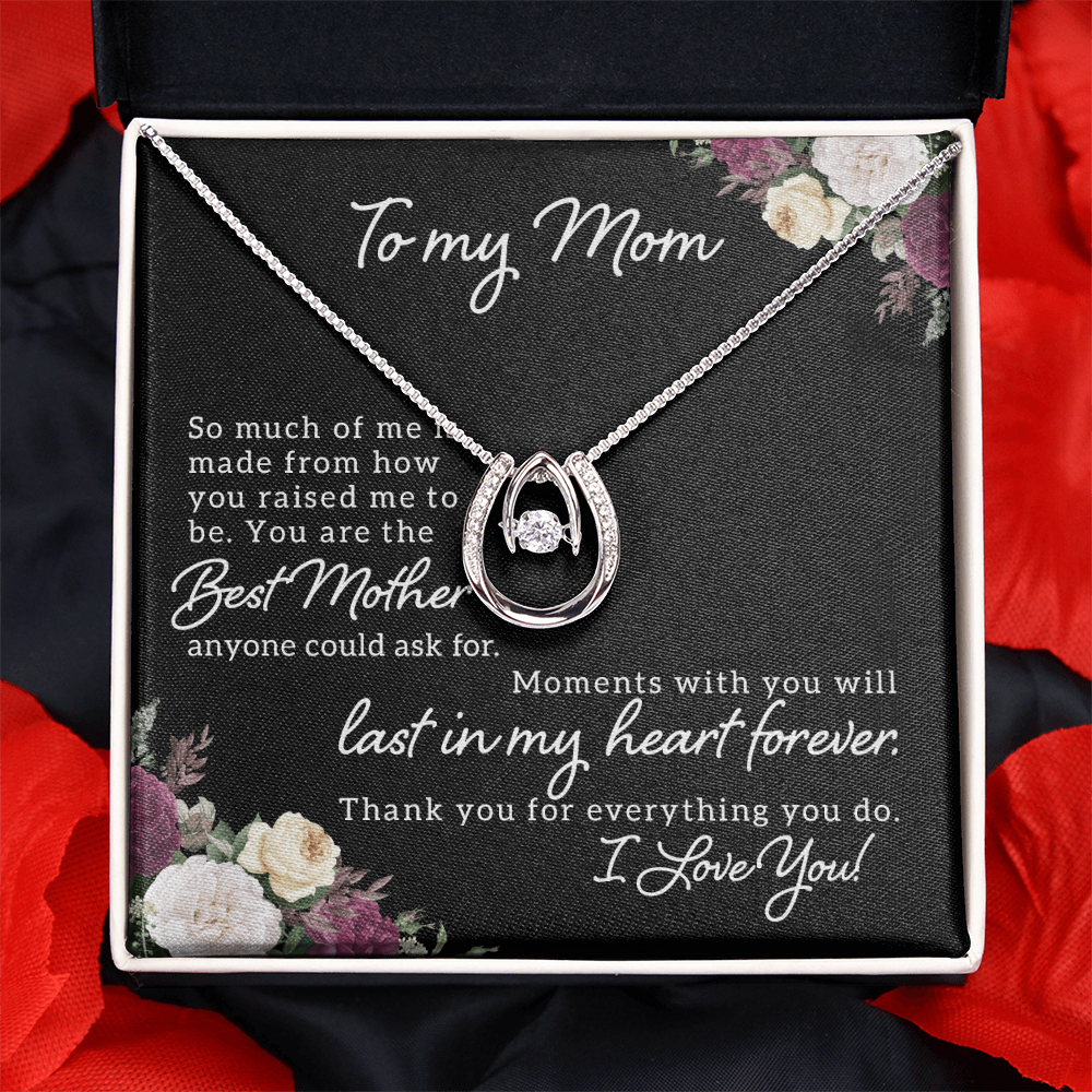 To My Mom Gift Necklace, Best Mom Gift Necklace, Birthday Gift Necklace, Mothers Day Gift Christmas Gift Necklace, Lucky In Love, From Son Daughter