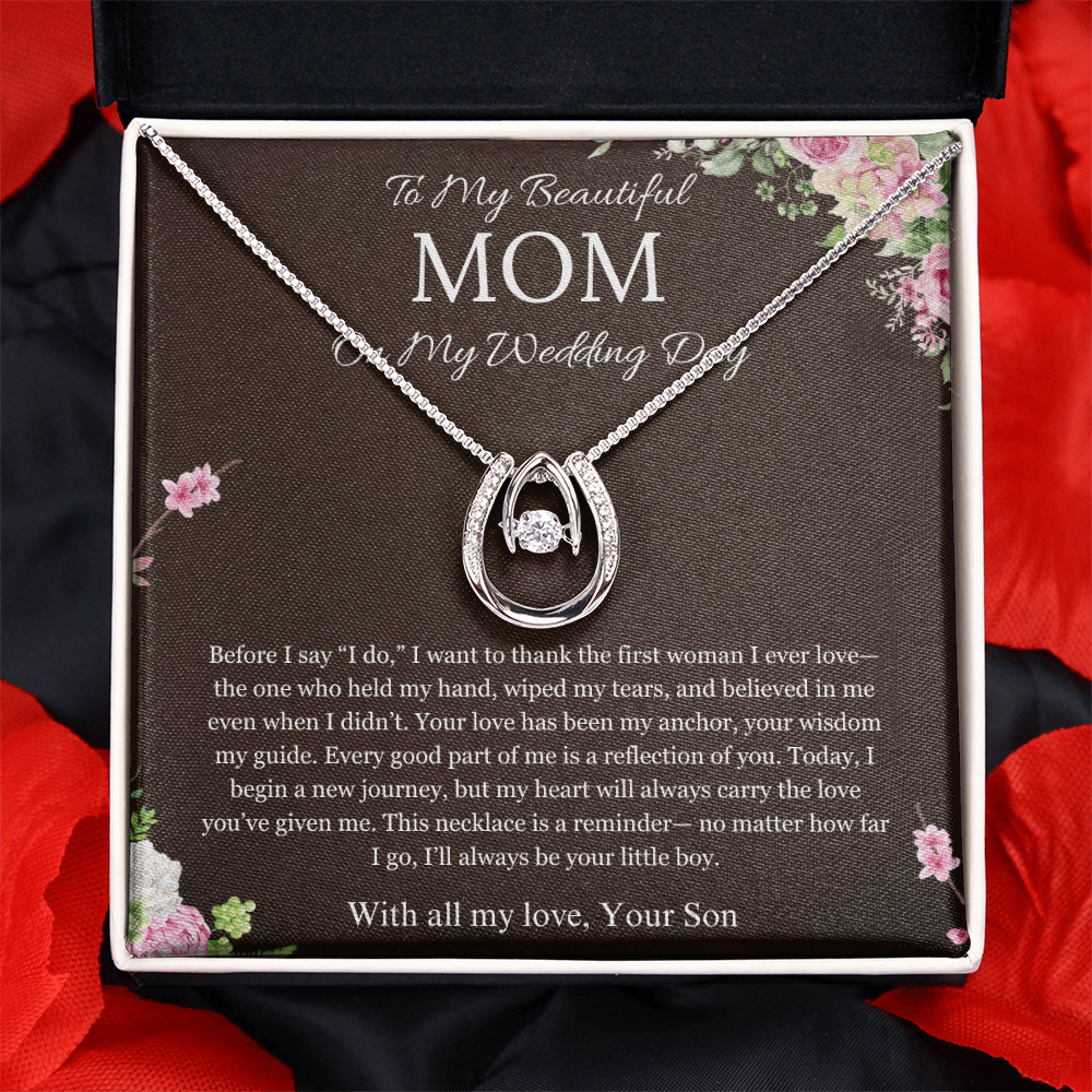 Mother of the Groom Gift From Son To Mom Gift Lucky In Love Wedding Gift Necklace Groom to Mother Son to Mother Gift For Wedding