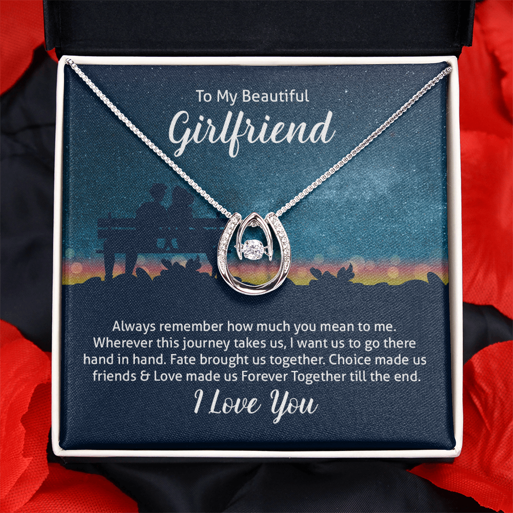 To My Beautiful Girlfriend Gift Necklace, Birthday Gift, Valentines Day, Christmas, Gift Jewelry, Lucky In Love Necklace for Soulmate