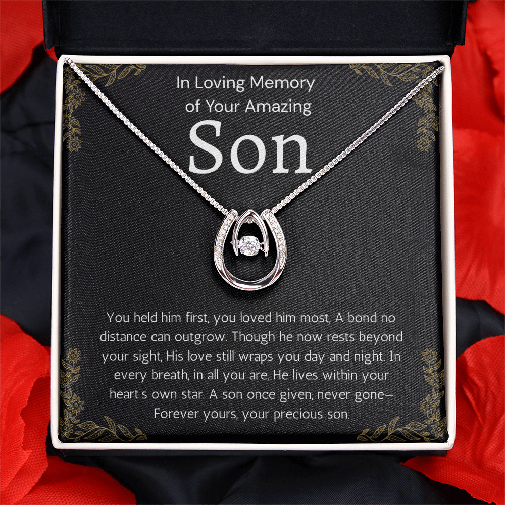 Loss of son Gift Son Remembrance Necklace Gift in Memory of Son Grief  Son Memorial Gift Mother Sorry for Your Loss Mourning Jewelry