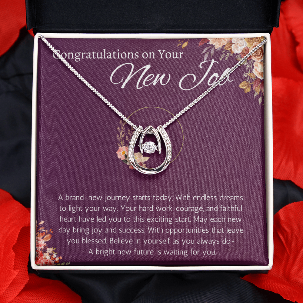 New Job Gift for Her Necklace Congratulations Gift New Job Colleague Leaving Gift New Job Gifts for Woman Lucky in Love Jewelry