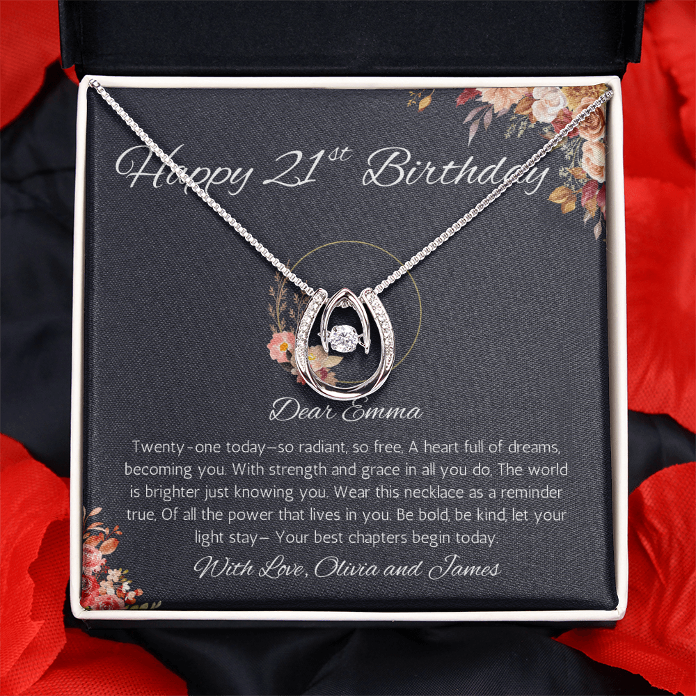21st Birthday Gift Necklace For Girl, Personalized 21st Birthday Gift For Daughter, Sister, Friend, Twenty First Birthday Gift Necklace
