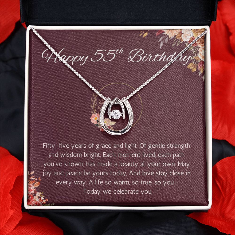 55th Birthday Gift for Her Necklace for Wife, Sister, Daughter Mom or Friend's Milestone Celebration Jewelry present