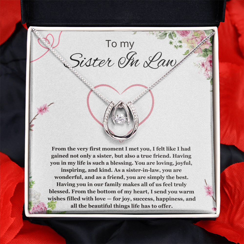 Sister in Law Jewelry Sister-in-Law Birthday Gift for Sister in Law Gift from Bride Wedding Birthday Lucky in Love Necklace