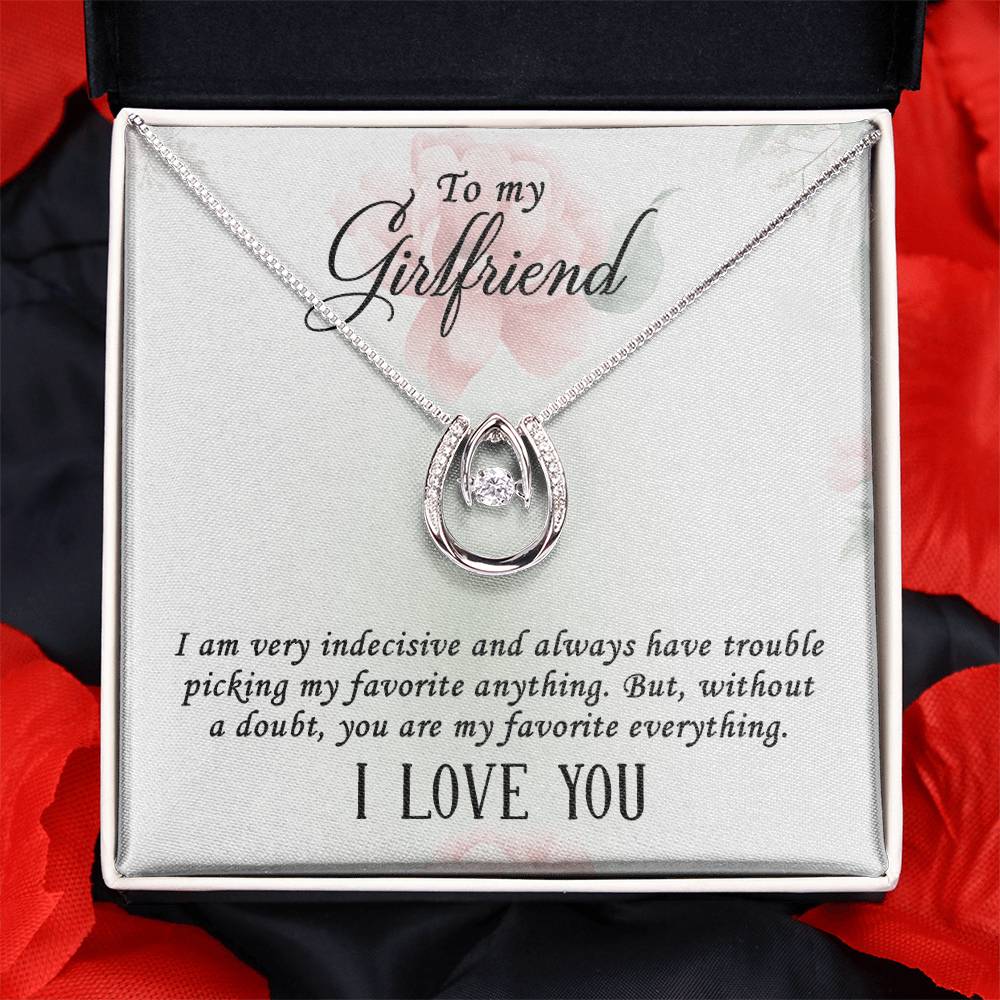 To My Girlfriend Gift Necklace, Lucky In Love Gift Necklace For Girlfriend, Soulmate, Birthday, Anniversary, valentines Day Gift From Boyfriend