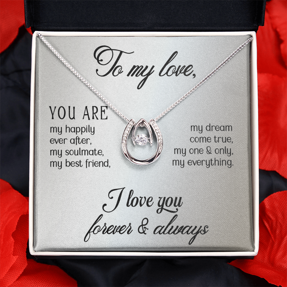 To My Love Gift Necklace, Gift For Wife, Girlfriend, Soulmate, Lucky In Love Necklace, I Love You, Valentines Day, Birthday, Anniversary Gift