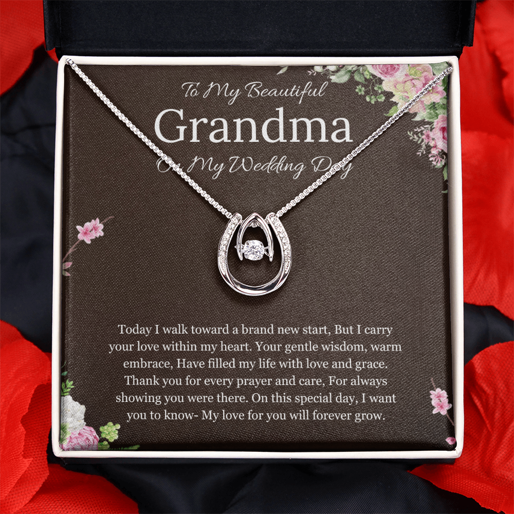 Grandmother of the Bride Gift to Grandma Wedding Gift for Grandma of the Bride Grandmother Wedding Necklace Lucky in Love Jewelry