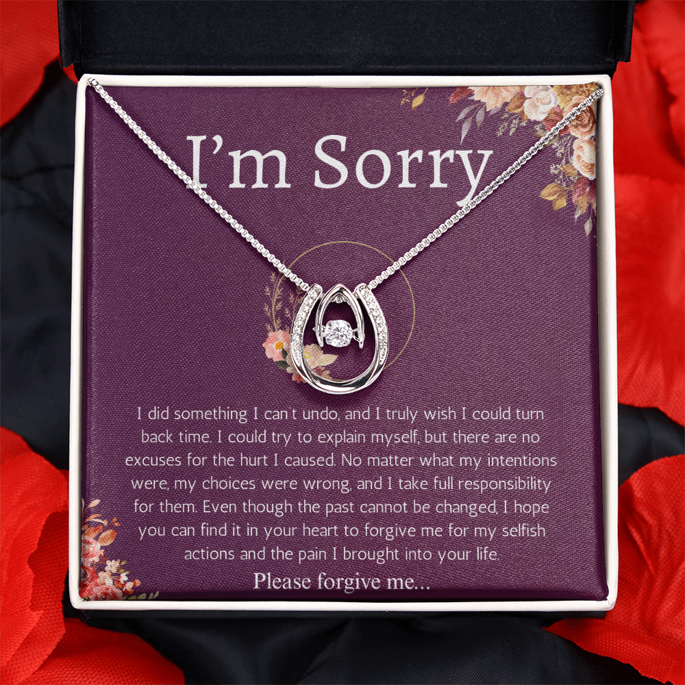 I'm Sorry Gift Apology Gift For Her Lucky in Love Necklace Please Forgive me Gift Wife, Girlfriend, Friend, Forgiveness Jewelry