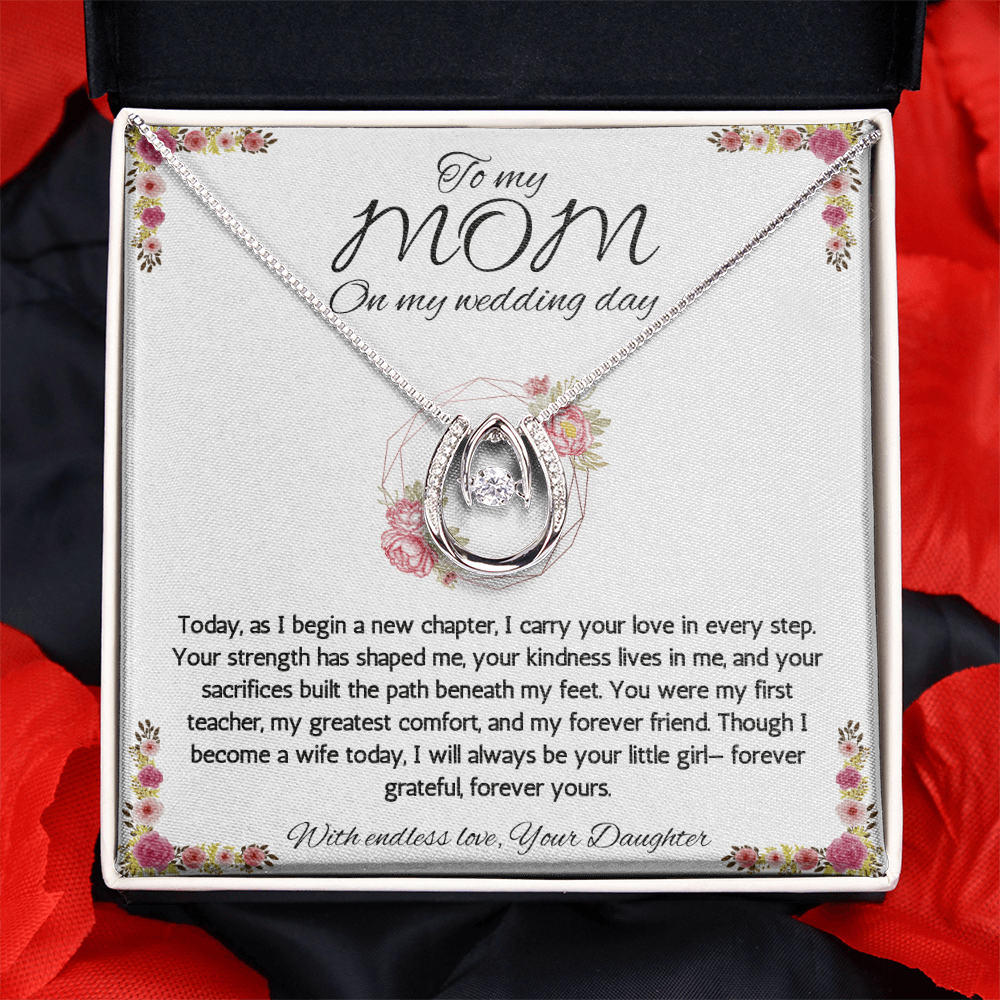 Mother of Bride Gift From Daughter Mother of the Bride From Bride Lucky In Love Necklace Wedding Gift, Engagement Gift from Daughter