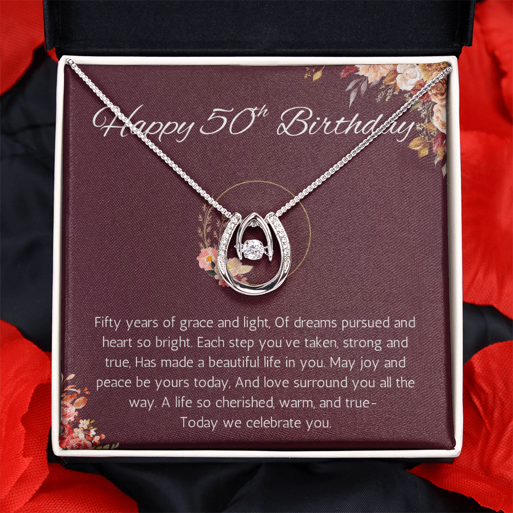 50th Birthday Gift for Her Necklace for Wife, Sister, Daughter Mom or Friend's Milestone Celebration Jewelry present
