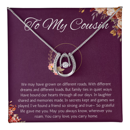 Gifts for Cousin, Cousin Gift Idea, Necklace Gift for Cousin Wedding Gift for Cousin, Lucky in Love Necklace for Birthday