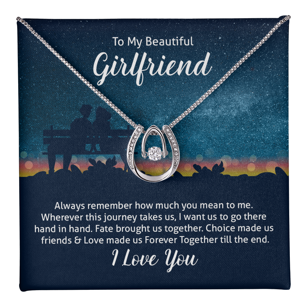 To My Beautiful Girlfriend Gift Necklace, Birthday Gift, Valentines Day, Christmas, Gift Jewelry, Lucky In Love Necklace for Soulmate