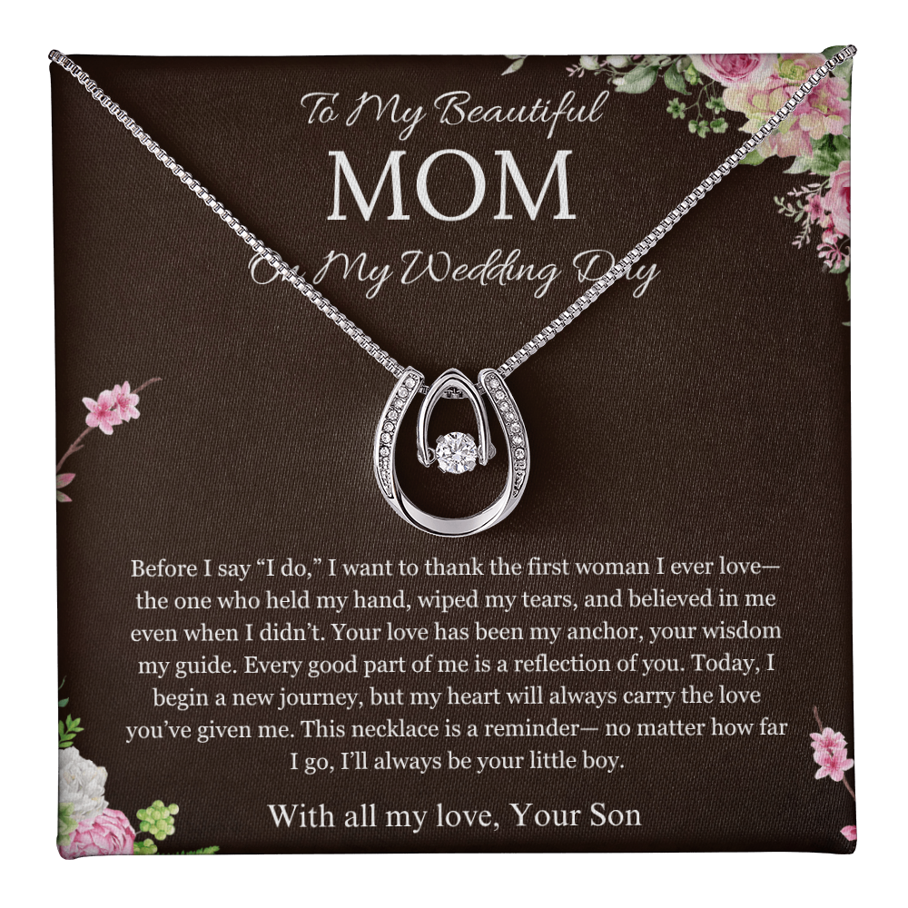 Mother of the Groom Gift From Son To Mom Gift Lucky In Love Wedding Gift Necklace Groom to Mother Son to Mother Gift For Wedding