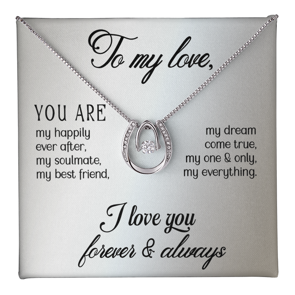 To My Love Gift Necklace, Gift For Wife, Girlfriend, Soulmate, Lucky In Love Necklace, I Love You, Valentines Day, Birthday, Anniversary Gift