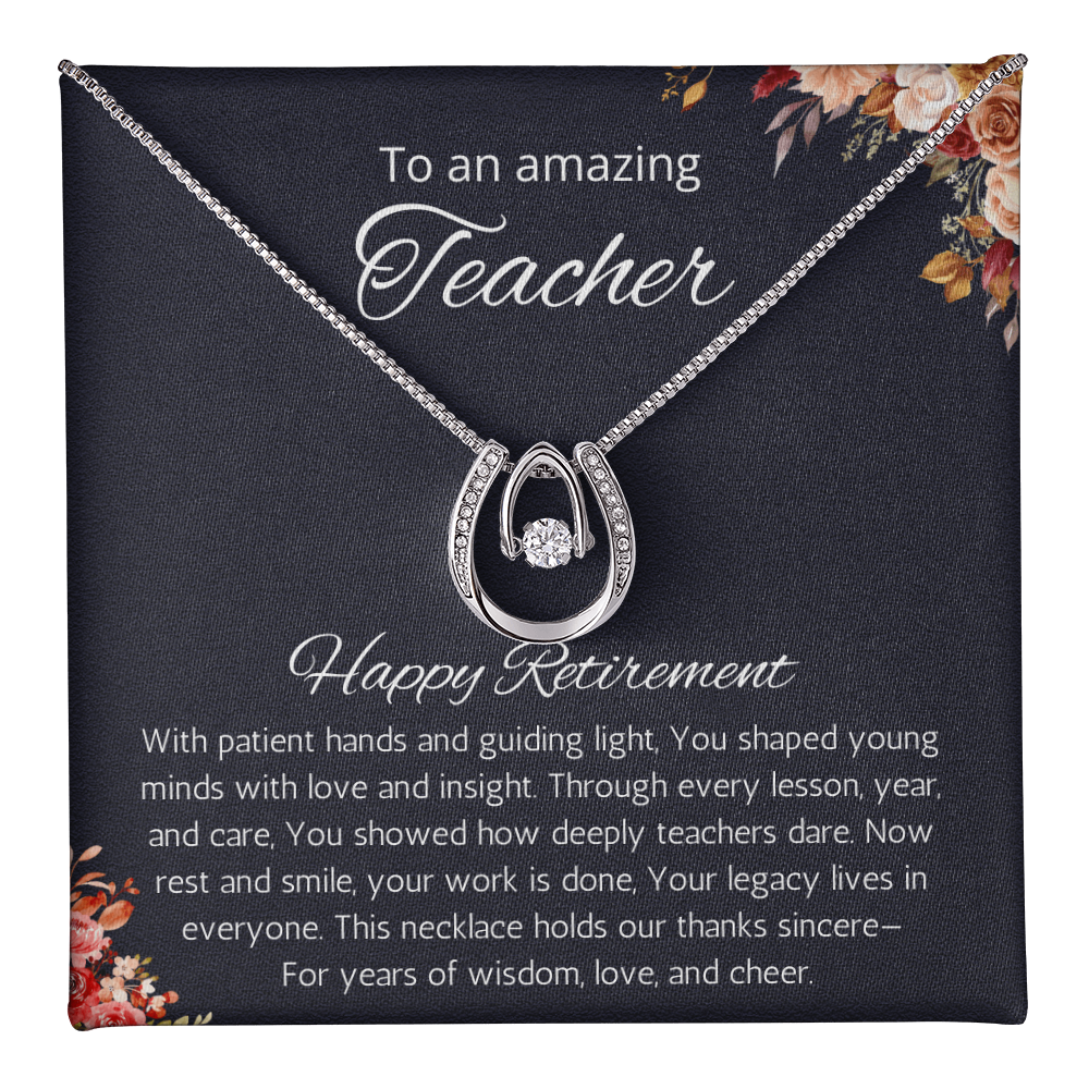 Teacher Retirement Gift Necklace, Teacher Appreciation Gift for Retired Teacher, Retiring Teacher Gift Jewelry, School Retirement Gifts