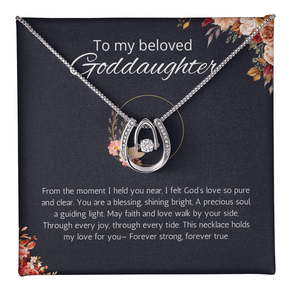 Goddaughter Gift from Godmother, Goddaughter Jewelry, Goddaughter Birthday Gift,Lucky in Love Necklace Goddaughter Baptism, Goddaughter Wedding