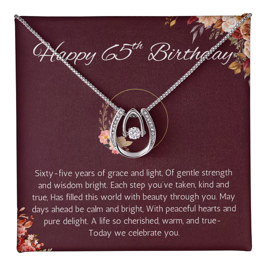 65th Birthday Gift for Her Necklace for Wife Sister Mom or Friend's Milestone Celebration Jewelry present