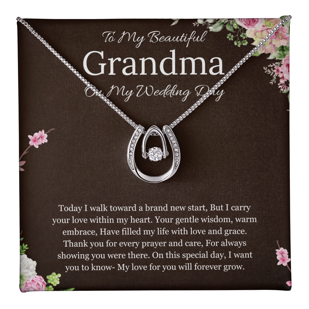 Grandmother of the Bride Gift to Grandma Wedding Gift for Grandma of the Bride Grandmother Wedding Necklace Lucky in Love Jewelry