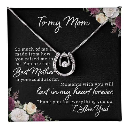 To My Mom Gift Necklace, Best Mom Gift Necklace, Birthday Gift Necklace, Mothers Day Gift Christmas Gift Necklace, Lucky In Love, From Son Daughter