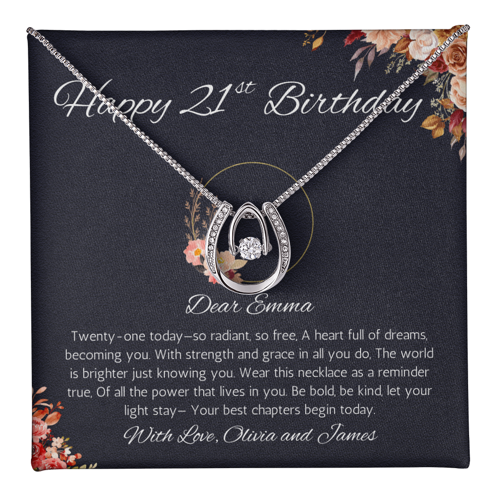 21st Birthday Gift Necklace For Girl, Personalized 21st Birthday Gift For Daughter, Sister, Friend, Twenty First Birthday Gift Necklace