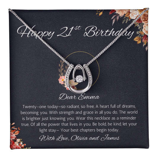 21st Birthday Gift Necklace For Girl, Personalized 21st Birthday Gift For Daughter, Sister, Friend, Twenty First Birthday Gift Necklace