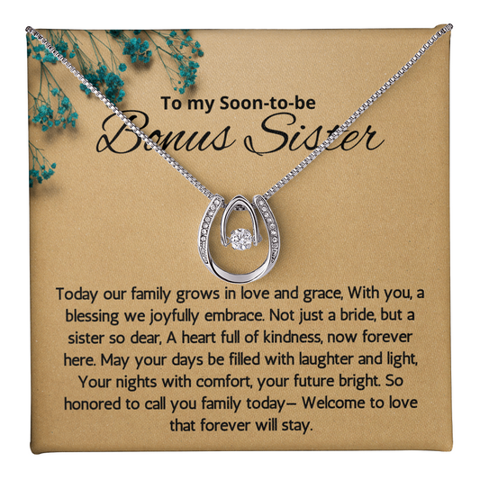 Wedding Gift for Bride Wedding Lucky In Love Necklace from Sister in Law, From Sister In Law Bride Gift for Bride Wedding Jewelry