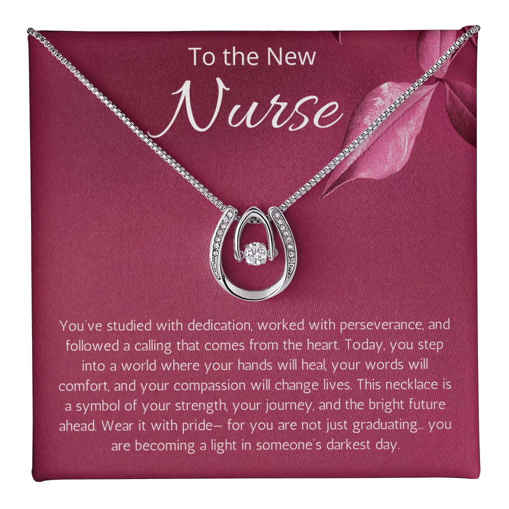 Nurse Graduation Gift, Nursing Medical Graduate Student Present, Lucky In Love Jewelry, RN Necklace