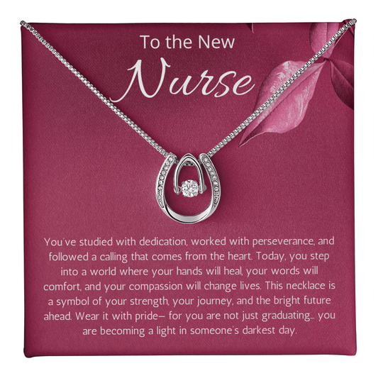 Nurse Graduation Gift, Nursing Medical Graduate Student Present, Lucky In Love Jewelry, RN Necklace