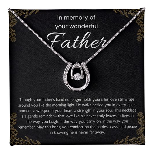Loss of Father Gift, Dad Memorial Jewelry, Condolence, Remembrance, Sorry for your Loss Lucky In Love Necklace to Daughter