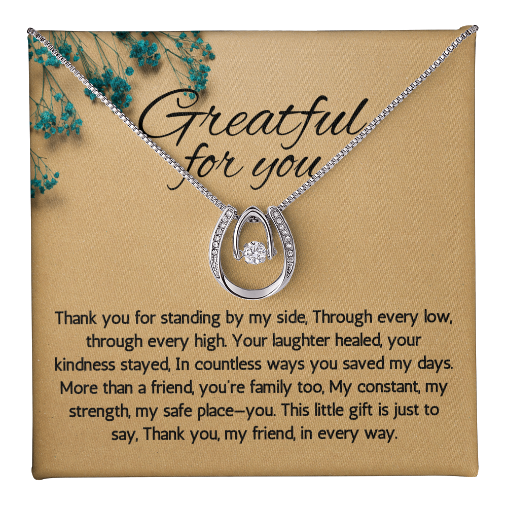 Appreciation Gift Necklace for Friend, Lucky in Love Necklace for Friend, Thank You Gift Necklace, Gratitude Gift, Best Friend Gift Necklace