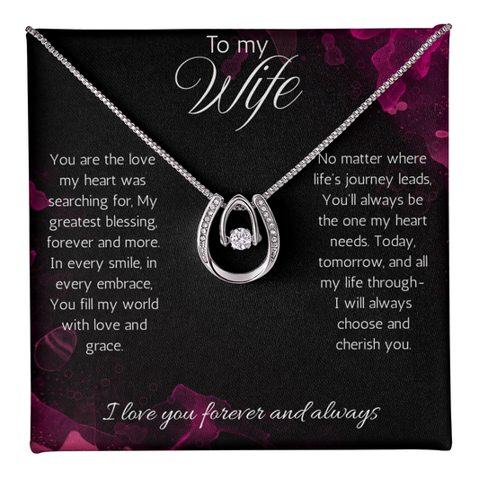 Wife Gift Necklace, Anniversary, Birthday, Christmas Gift Necklace For Soulmate, from Husband Lucky in Love Jewelry